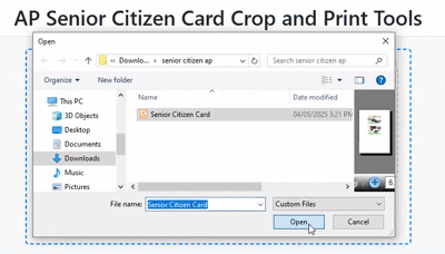 Senior Citizen Card Crop and Print Tools