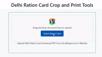 Crop Delhi Ration Card PDF Tools