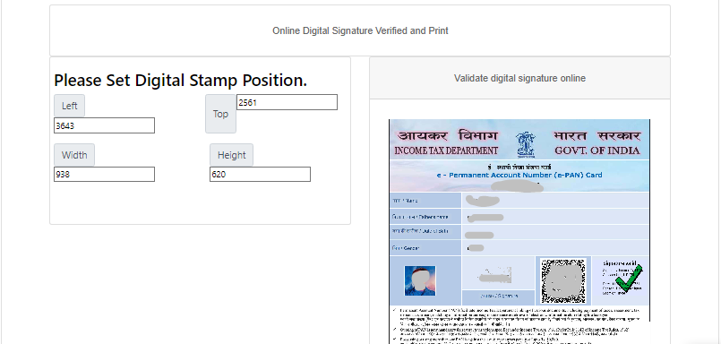 PAN Card PDF Digital Signature Validate