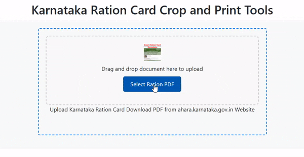 Crop Karnataka Ration Card PDF Tools
